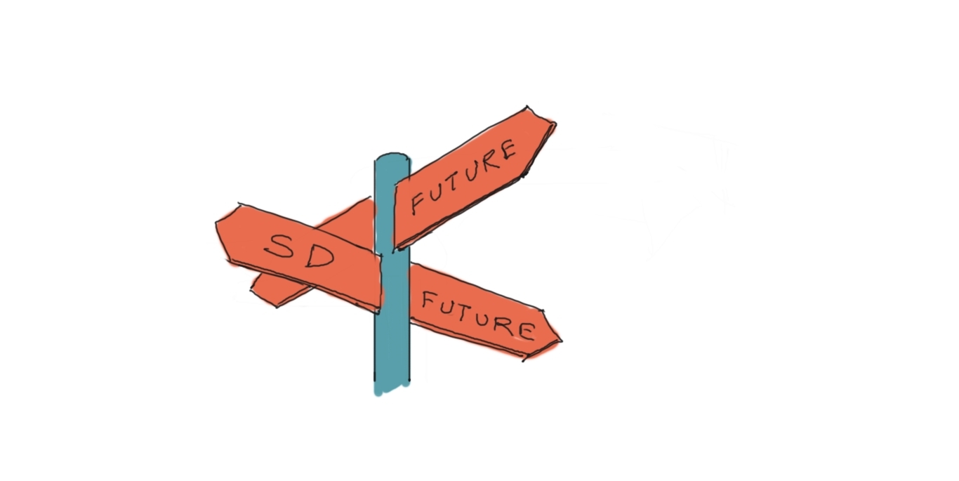 signpost with the text: SD future
